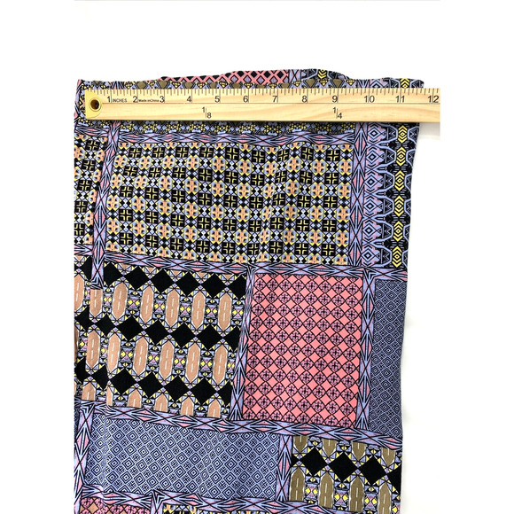 Ellos Pants Womens Medium 14-16 Rayon Quilt Geo Print Wide Leg Slacks Pockets - Picture 11 of 11